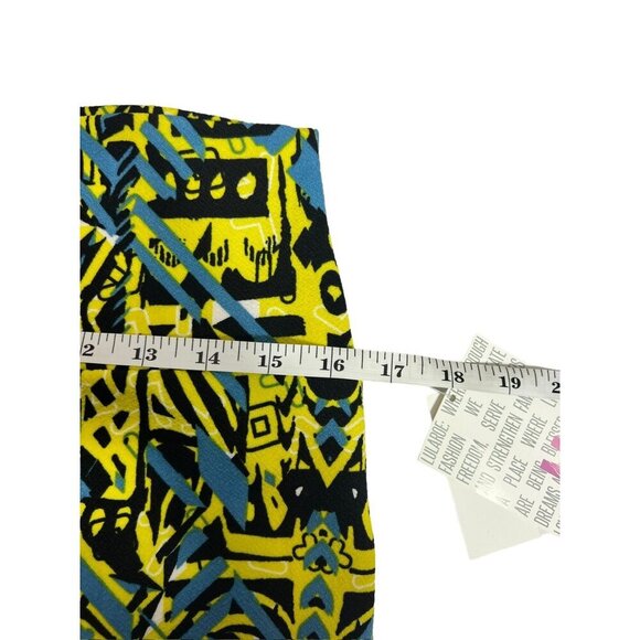 LuLaRoe Cassie Women's Yellow Blue & Black Skirt - Picture 4 of 7
